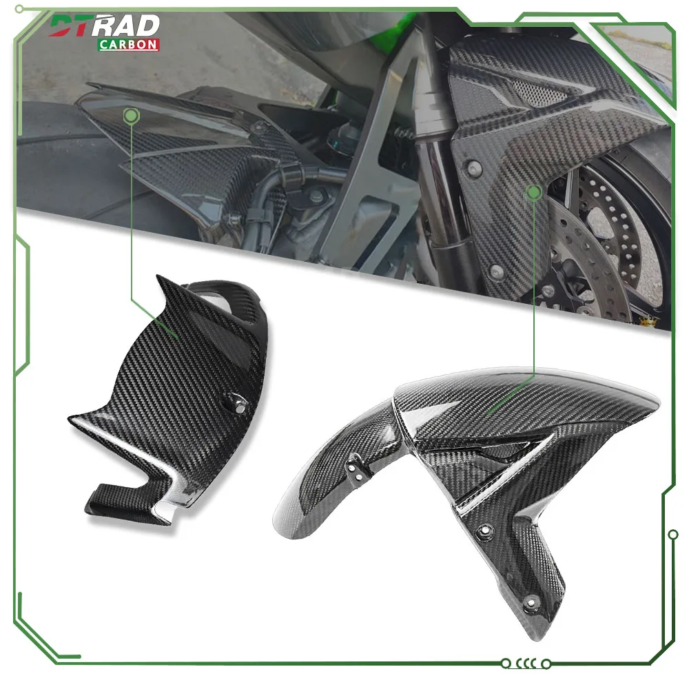 For KAWASAKI ZX 10R ZX10R 2011 - 2023 2024 ZX-10R Accessories Real Carbon Fiber Front Rear Fender Mudguard Guard Fairing Kit