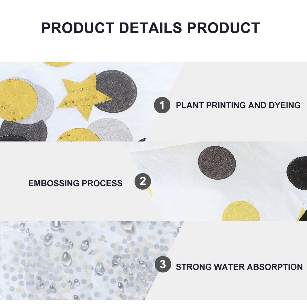 

20pcs Black Printed Disposable Dinner Paper Towels For Disposable Napkins Wedding Birthday Party Colorful Napkins