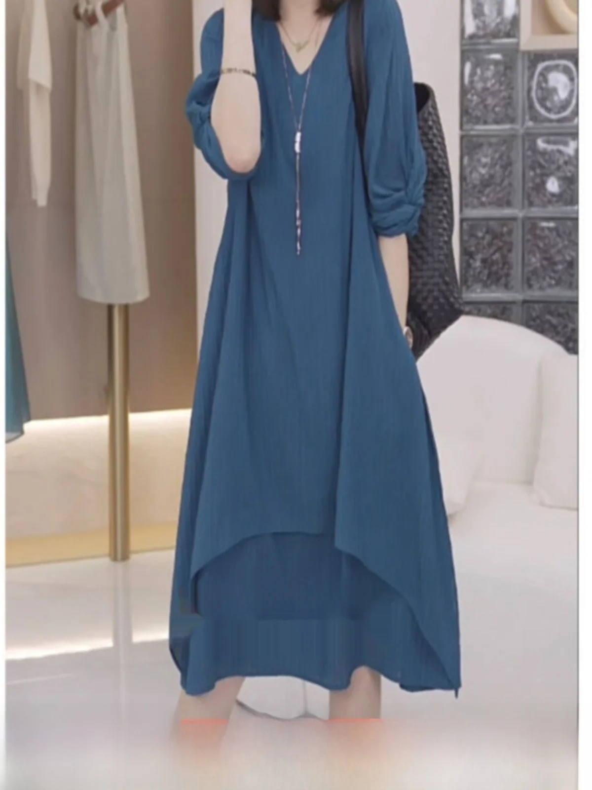 

Модная легкая роскошная юбка-трапеция длиной до колена больших размеров, скрывающая недостатки фигуры, свободного кроя, летняя, в корейском стиле