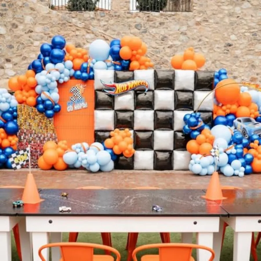 Black and White Checkered Mylar Square Foil Balloon Wall Tunnel Arch Metallic Double sided Flat Balloon Garland Kit Checkerboar