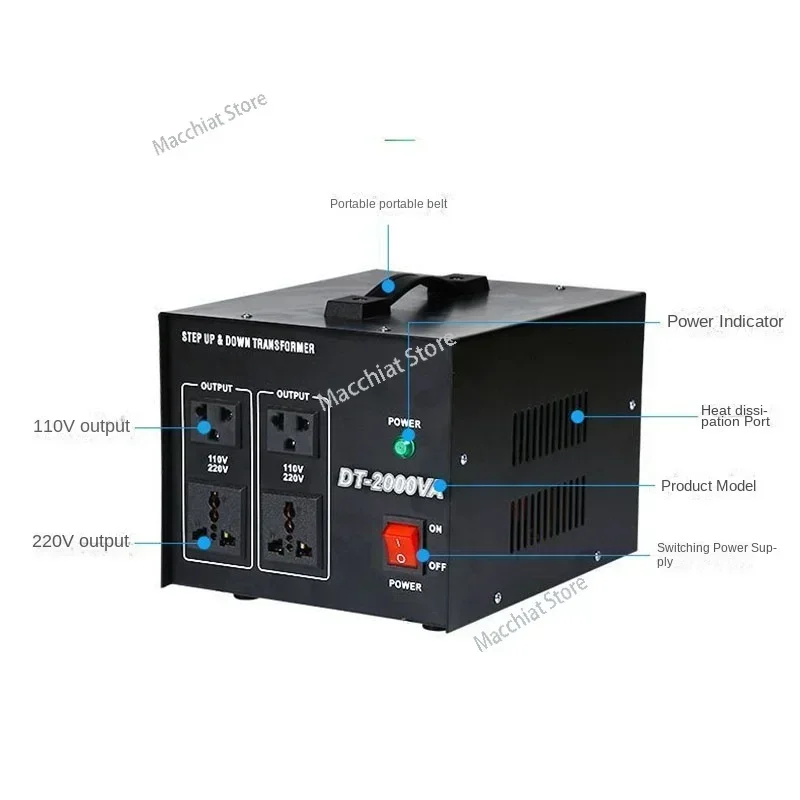 2000W Manufacturer Supplies Mutual Conversion Step-Up Transformer 110 To 220 and 220V  110V Voltage