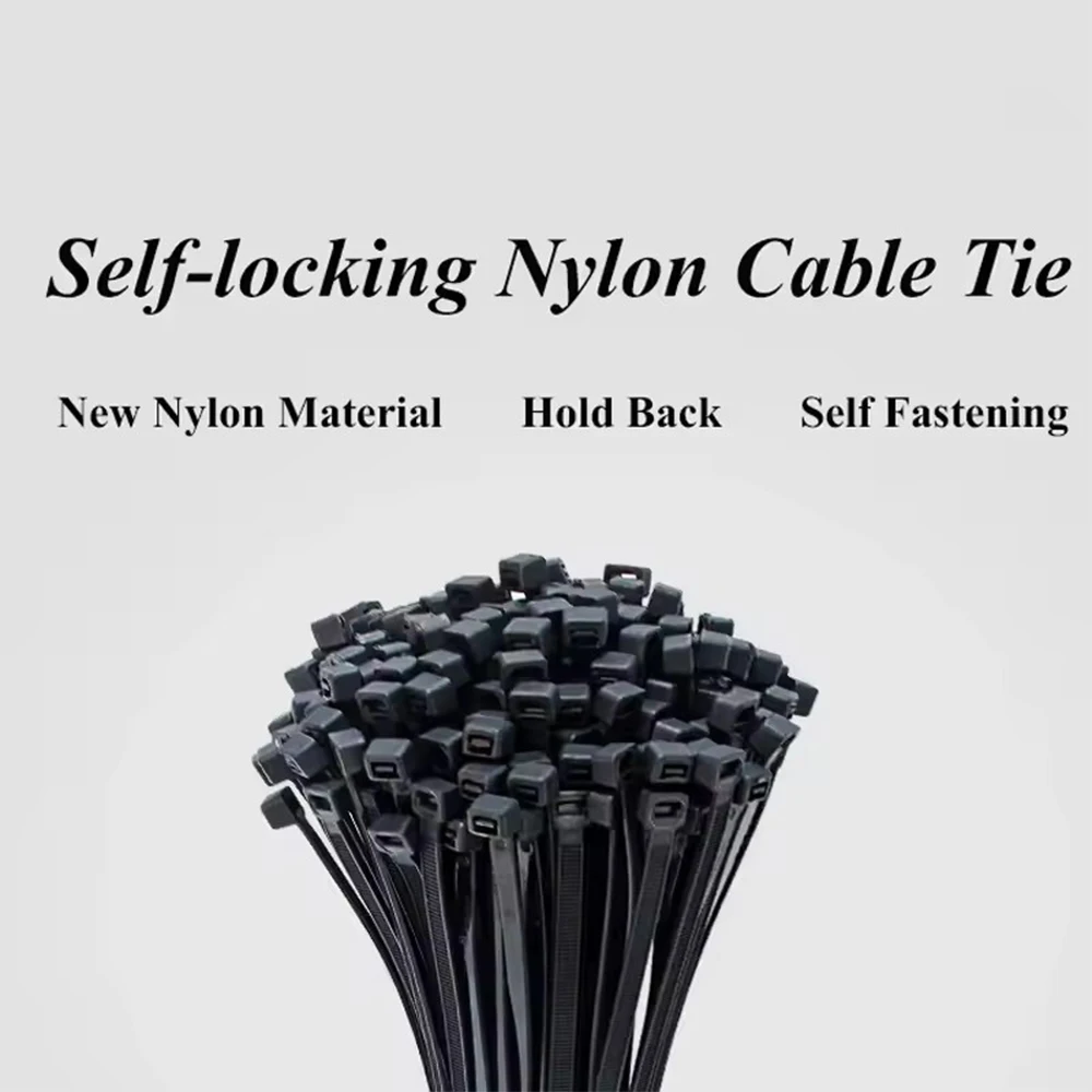 

1000Pcs bag Self-locking Plastic Nylon Tie White Zip Wraps Strap Nylon Cable Tie Set Fastening Ring Loop Wire Wrap