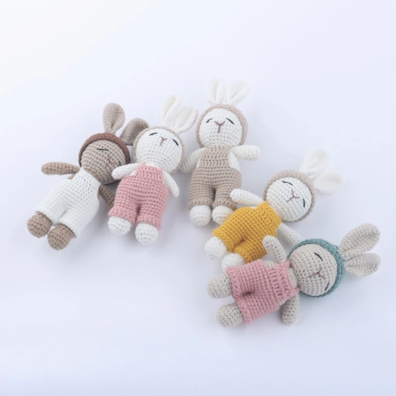 Cầm Tay Móc Lục Lạc Đồ Chơi Tập Đi Handmade Thỏ Ngủ Hoạt Hình Xoa Dịu Đồ Chơi Squeaker Lục Lạc Trẻ Quà Tặng Sinh Nhật N84E