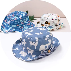 Children Bucket Hat New Spring Boys Girls Sun Hat Cute Cartoon Animal Whale Sea World Outdoor Summer Kids Hat Fishing Cap S-XL