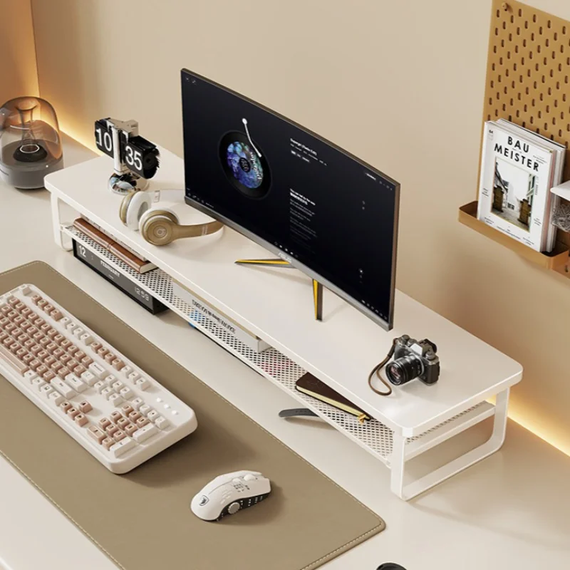 Double Layer Monitor Riser Stand Desktop Monitors Holder with Drawer Office Computer Screen Laptop Storage Bracket Monitor Base