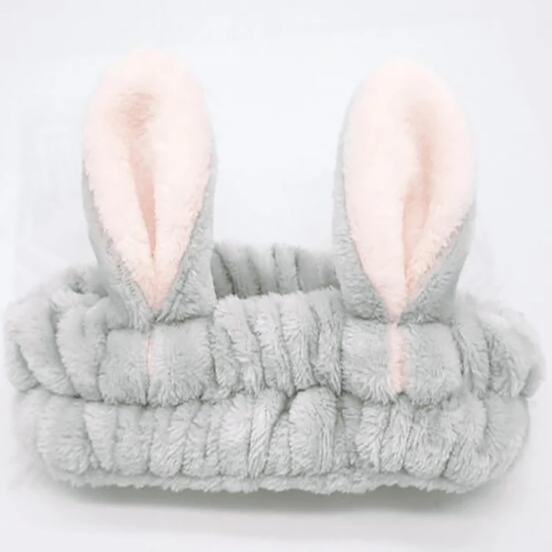 Solid Color Stereo Rabbit Ear Hair Band Hair Accessories Non-slip Face Wash Mask Head Hoop Wash Hair Hoop Head Cover