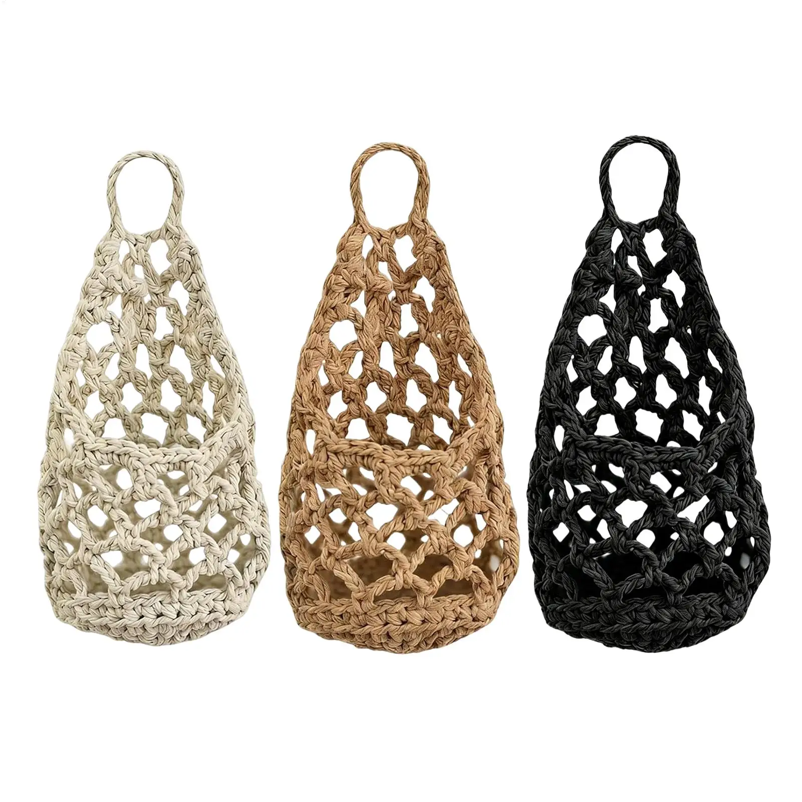 Boho Macrame Plant HangerBasket for Succulents Cotton Rope Woven Hanging Basket Bohemian style indoor plant home decoration