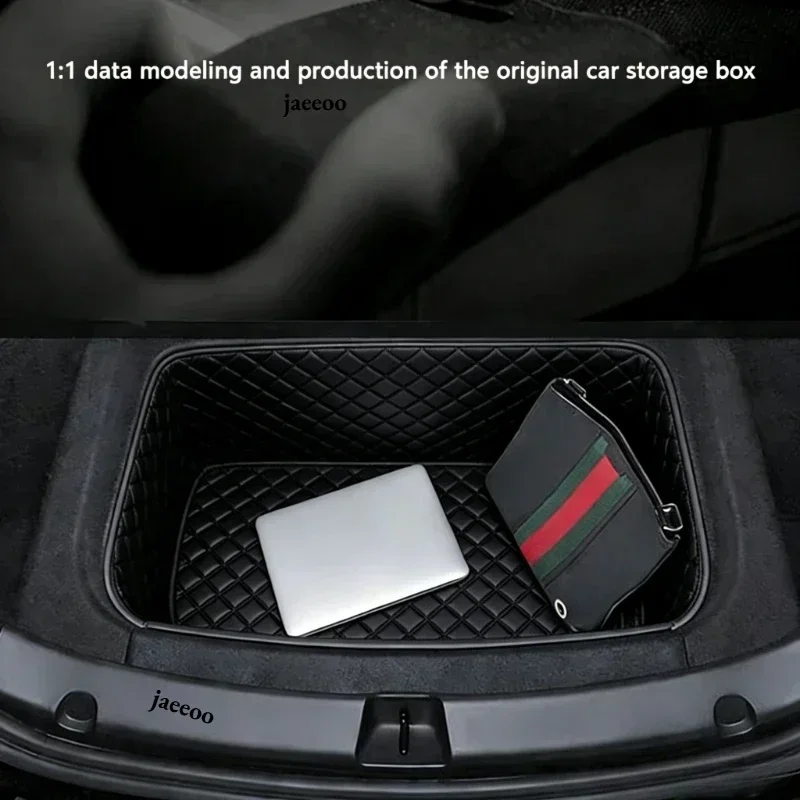 Front Cargo Liner für Tesla Model Y Juniper Model YL 2026 2025 Vollständig abdeckende Lederschutzmatte Innenraumdekoration Autofußmatte – Detail 2