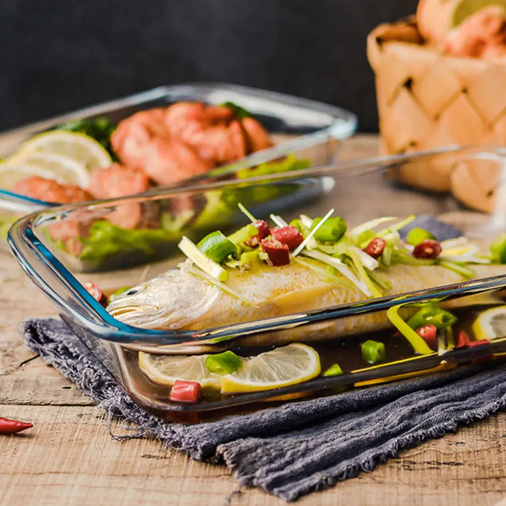 Food Safe Tempered Glass Baking Tray - Scratch Resistant, Easy Clean, Microwave & Dishwasher Safe