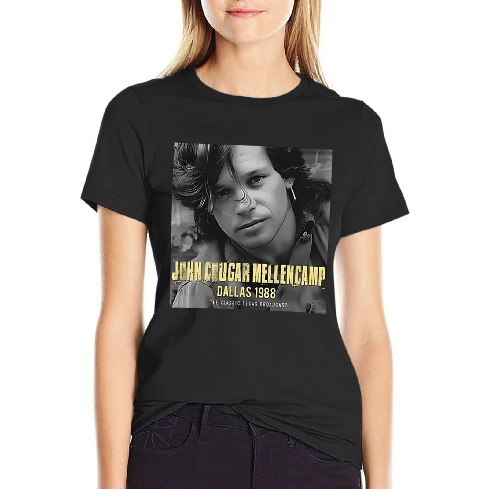 

John Cougar Mellencamp - Dallas Texas Concert T-Shirt customizeds heavyweights womans clothing