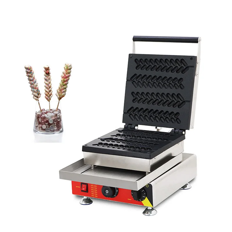 Commercial Fish Scale Shape Waffle Cake Iron Baker Machine Electric Lolly Waffle Stick Maker Machines Snack Equipment