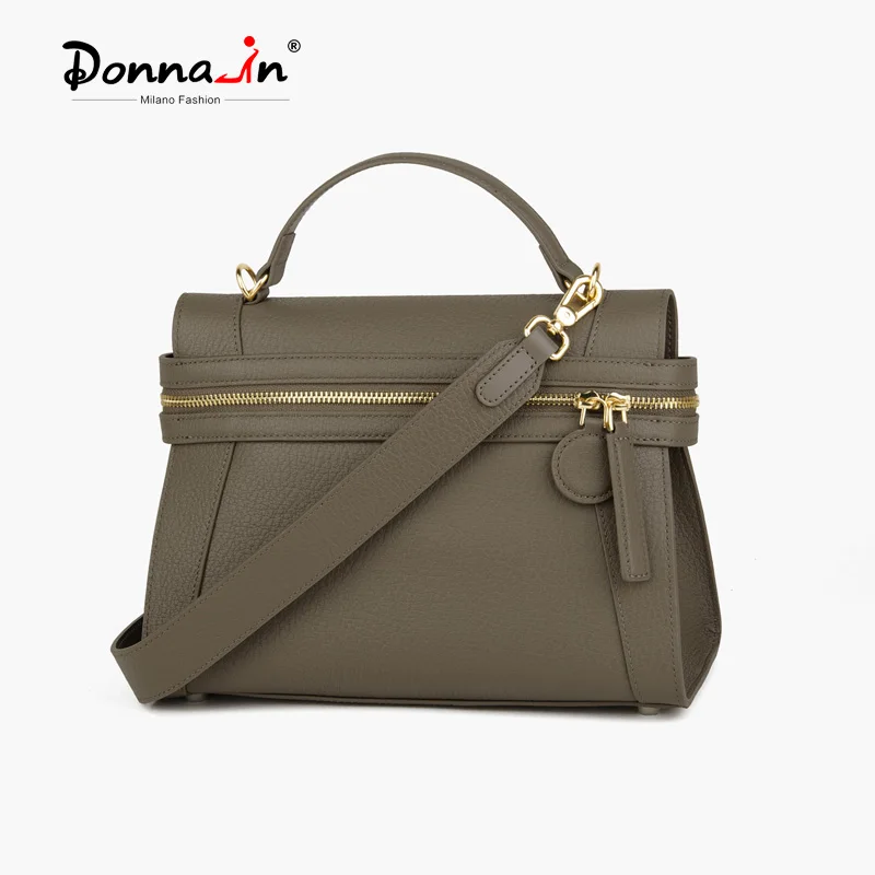 

Donna-in Natural Sheepskin Shoulder Bag Ladies Genuine Leather Top Handle Handbag for Work with Two Detachable Shouder Strap