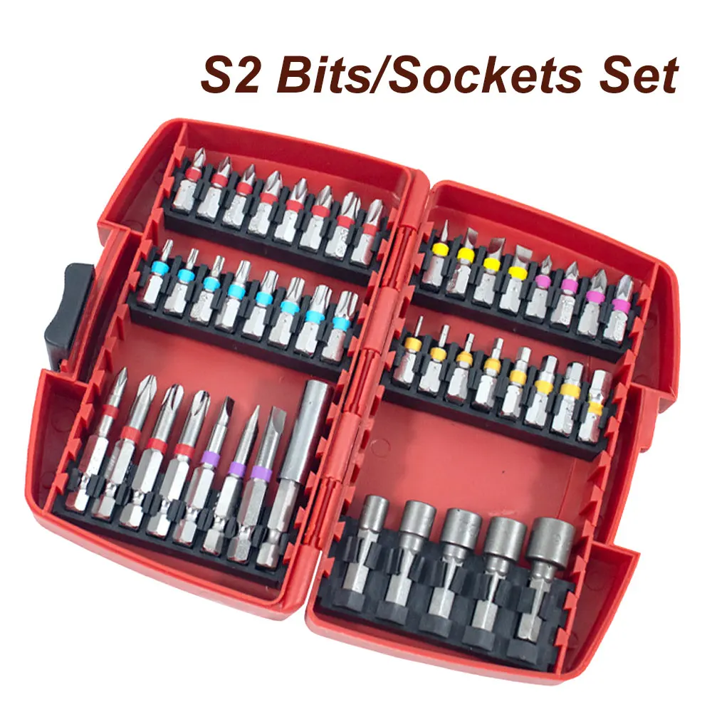 S2 Screwdriver Bits Sockets Set High‑Hardness 1/4