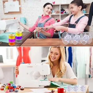 Makarası boş dikiş makinesi, 25 adet, şeffaf, saklama kutusu plastik, evde kullanım için, kendin yap, dikiş aksesuarları araçları 6 Büyük satış, 5 numaralı dikişin organizatörü