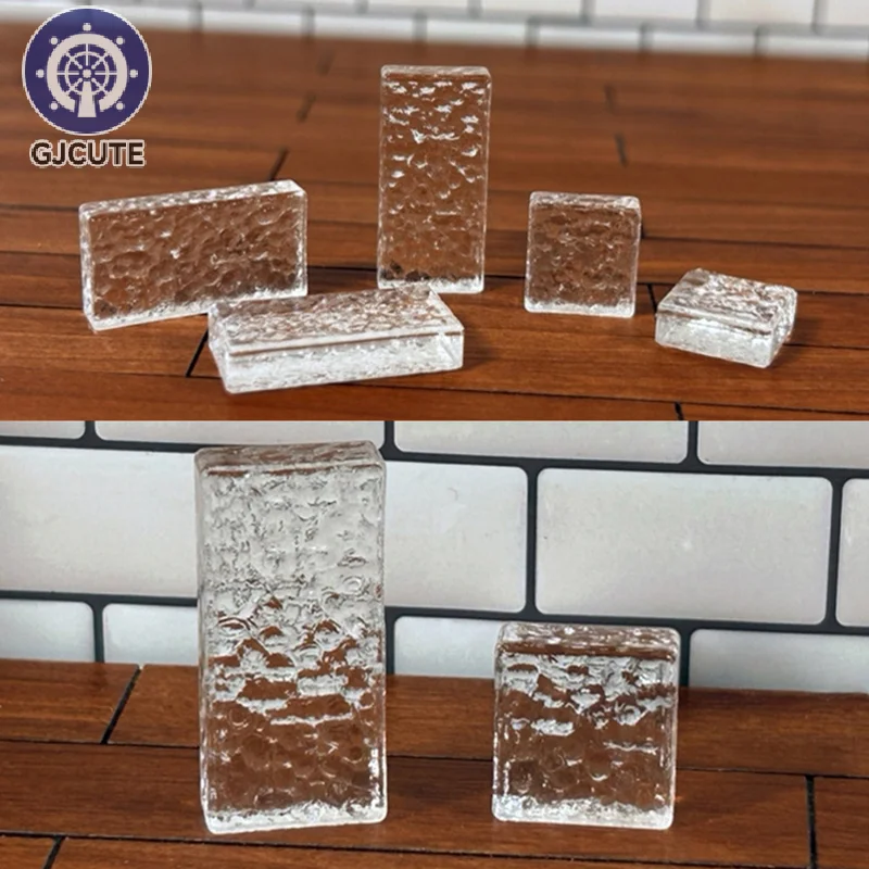 Mini Briques Transparentes pour Maison de Course, Accessoire de Construction Miniature, Ondulation de l'Eau, Mur en Verre de Clip, Modèle de Brique, Micro Scène, 20 Pièces