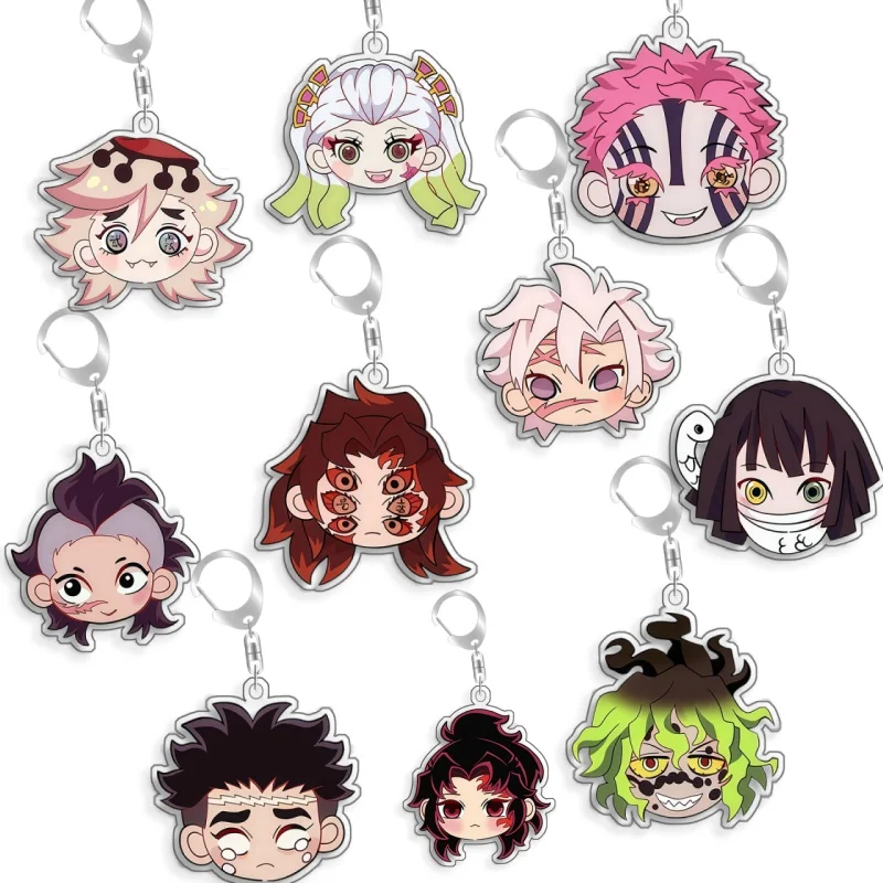 Llavero de Acrílico con Diseño de Anime de Demon Slayer, Daki, Akaza, Gyutaro, Kokushibo, Douma, Obanai, Iguro, Hecho a Mano, 5cm, Regalo
