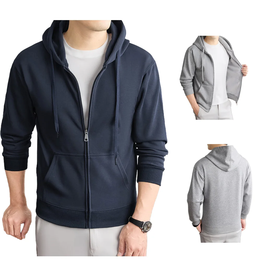 Men’s Zip-Up Hoodie – Premium Cotton Blend, Soft & Durable Unisex Plus Size Hoodie Outdoor Hiking