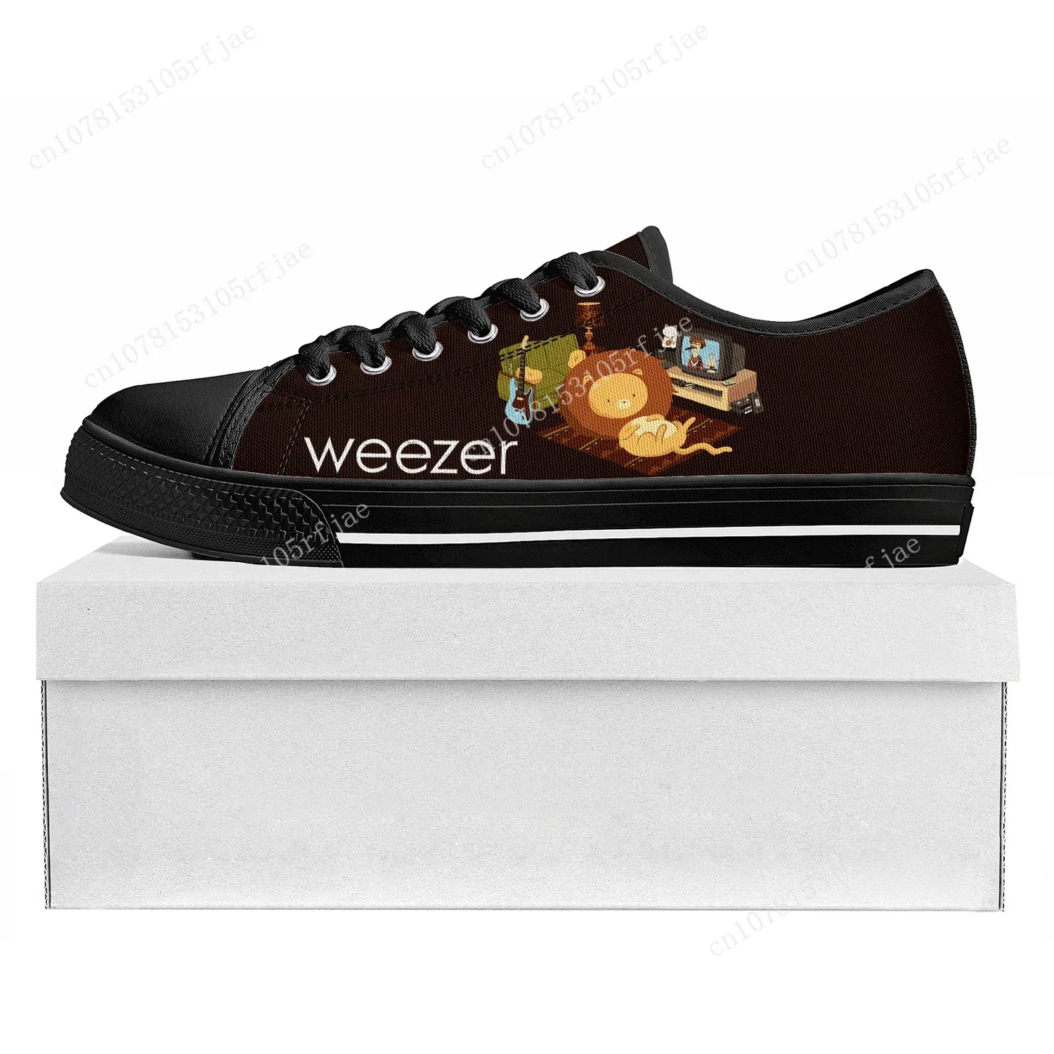 Weezer Pop Rock Band Low Top High Quality Sneakers Mens Womens Teenager Canvas Sneaker  Prode Casual Couple Shoes Custom Shoe