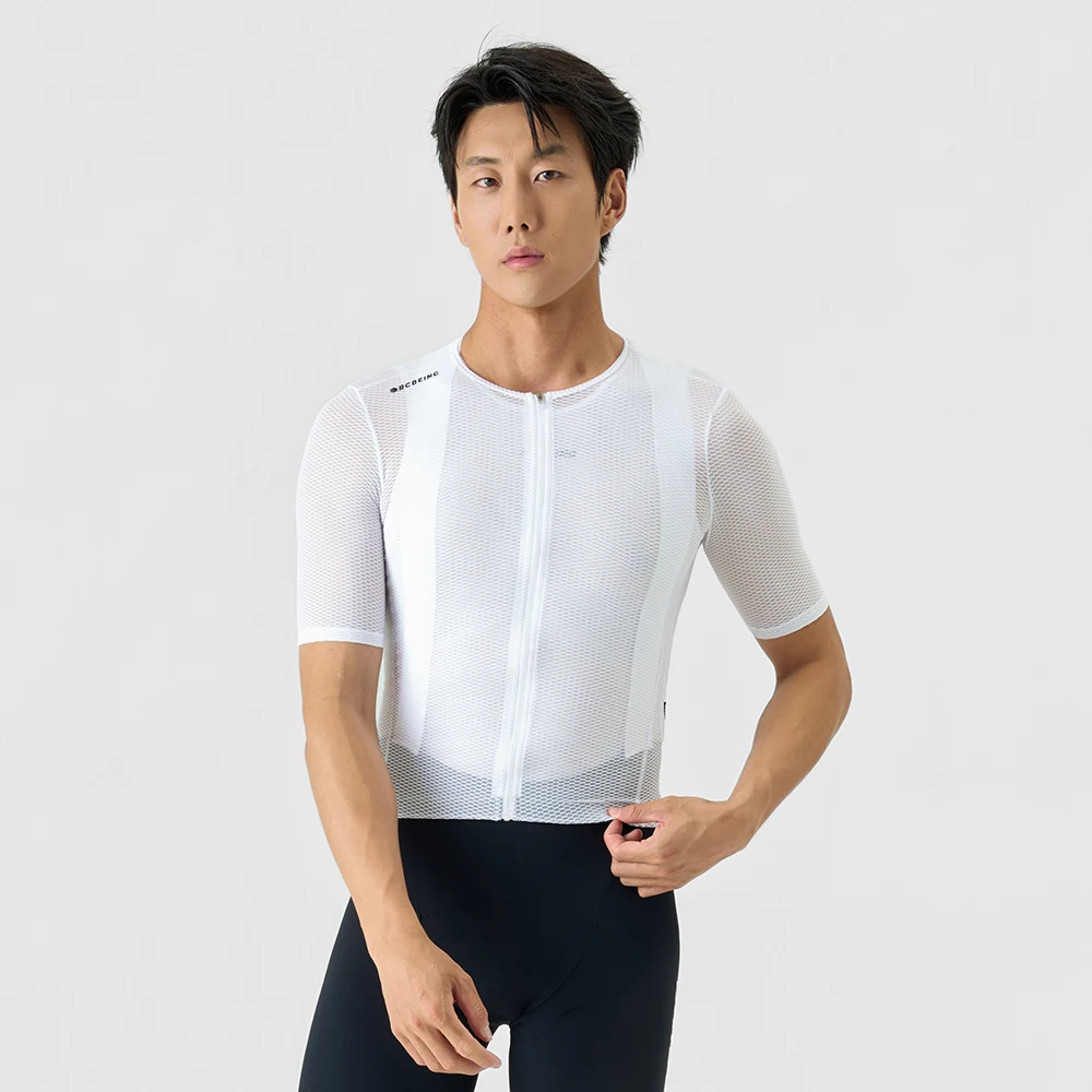 BCBE-ING Men's Pro Cycling Jersey Short Sleeves Slim Fit Mesh Road Bicycle Shirt Clothing Maillot Ciclismo Hombre With Pockets
