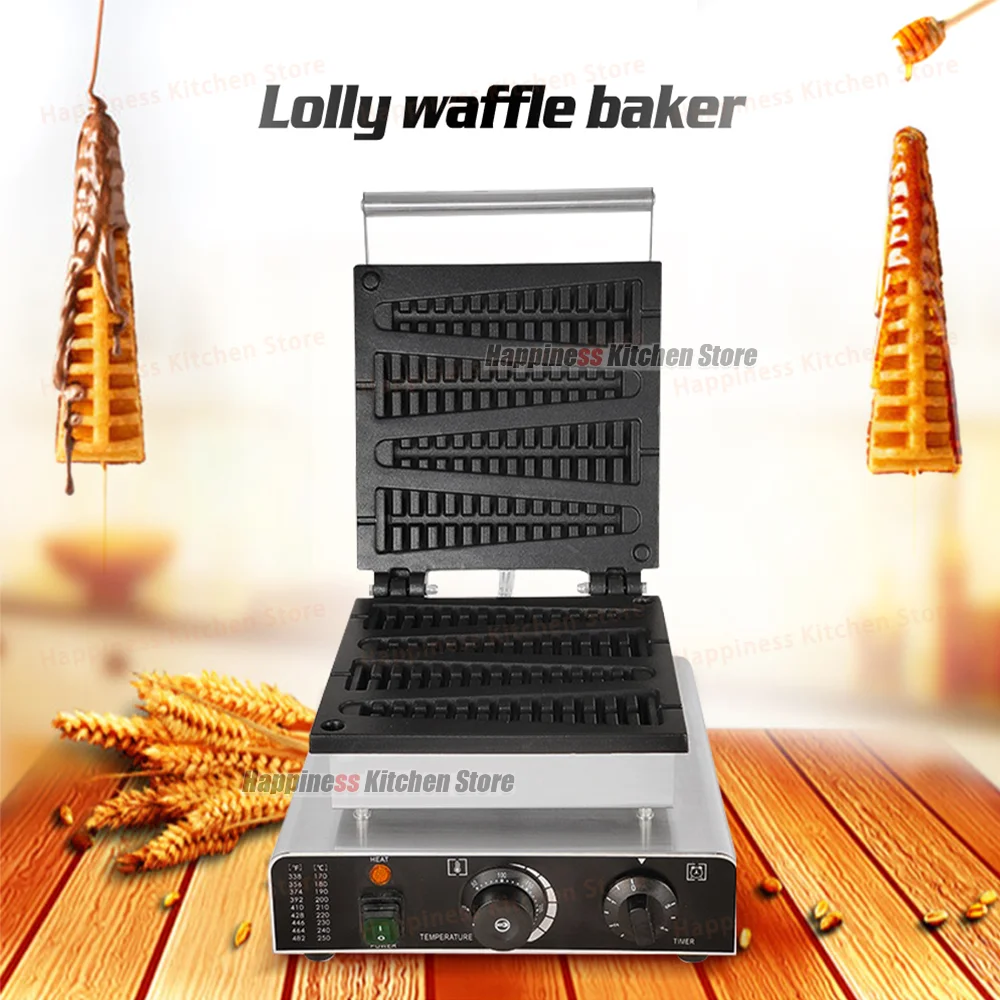 Commercial Waffle Baker Pine Tree Shape Waffle Maker Electric Lolly Waffle Machine Non-stick Cooking Pan