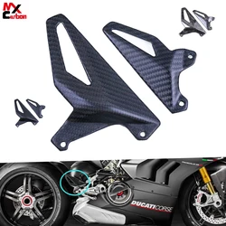 Motorcycle Accessories Heel Plate Carbon Fiber Foot Guard Dry Carbon For DUCATI Panigale V4S V4R Streetfighter V4 V2 18-23