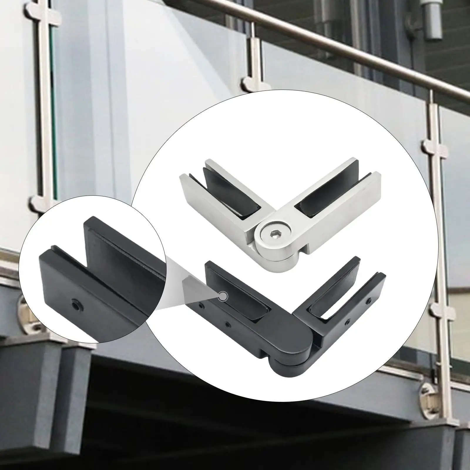 Morsetto da vetro a vetro regolabile da 90 a, supporto, prestazioni stabili, staffa per clip per ringhiera per balaustra