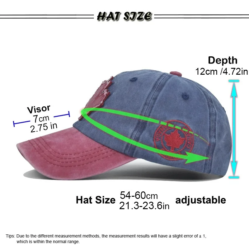 Fashion Summer Baseball Cap Canada Day Embroidered Maple Leaf Flag Adjustable Hat Hip Hip Hat Men Women Adjustable Baseball Cap
