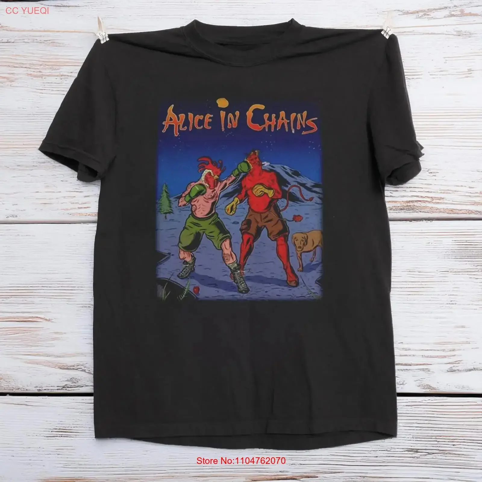 New ALICE IN CHAINS Black Cotton T shirt long or short sleeves vintage Washed Stylish Casual Top For Everyday Wear