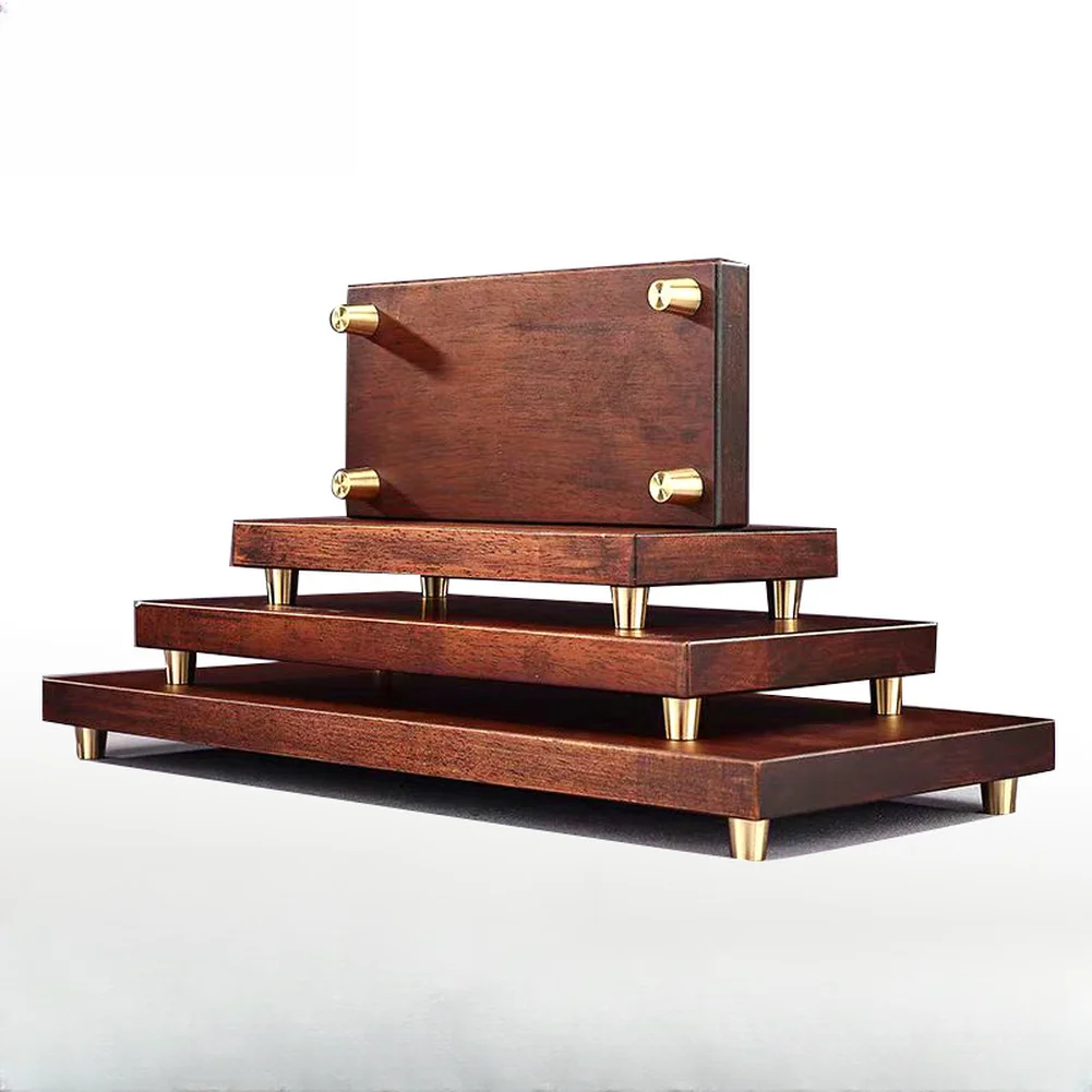 8PCS Brass Cutting Board Feet for Wood For Serving Tray Board Chair Furniture with Self Tapping Screws and Washers