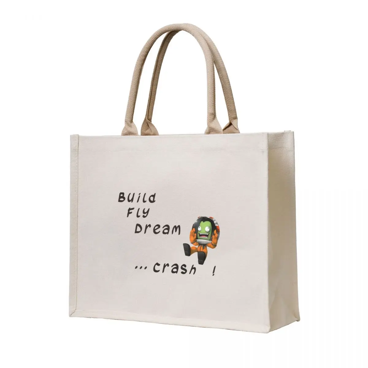 

Build fly dream crash !!! , Kerbal space program , Kerbals Tote Bag canvas tote bags reusable shopping bag tote bag men