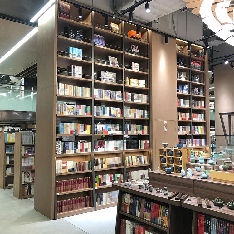 مكتبة تجارية مخصصة متعددة الطبقات من الأرض إلى السقف خزانة كتب من الخشب الصلب، مكتبة غرفة القراءة الجامعية المواد ستورا #3
