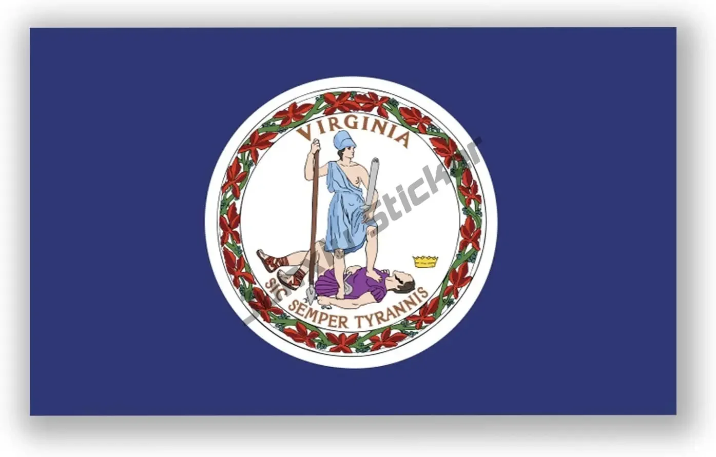 

Fashion Virginia Stickers Virginia State Flag Stickers Premium Quality Car Accessories Camper Laptop Phone Guitar KK13cm