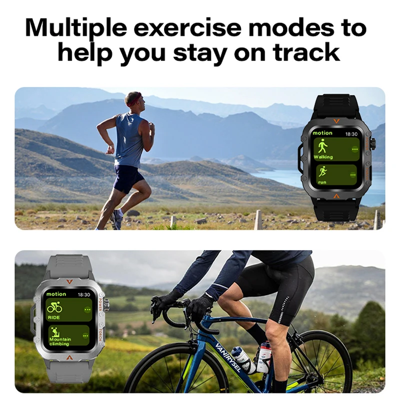 مصباح يدوي Smartwatch اللياقة البدنية ساعة مراقبة الصحة مقاوم للماء ساعة ذكية بلوتوث دعوة الساعات الرياضية للرجل IOS أندرويد 2025