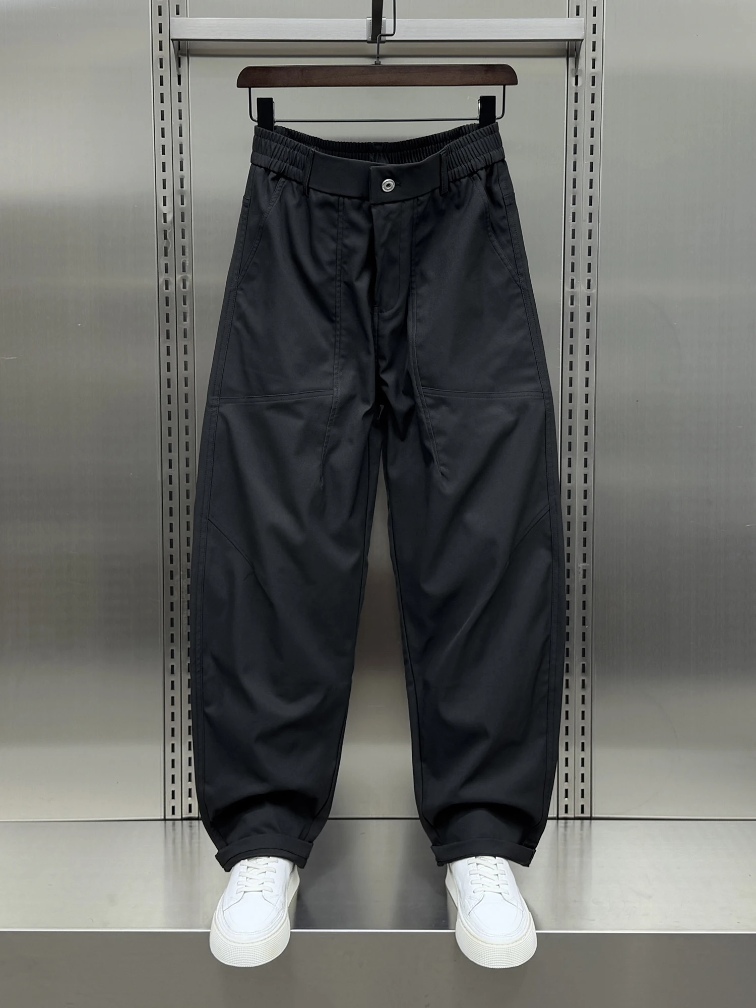 

Мужские повседневные брюки, осенние новые свободные модные брюки Харлан, корейская версия, весенне-осенние сложенные длинные брюки