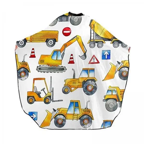 Kids Haircut Cape Cartoon Pattern Polyester Professional Barber Cape for Salon Hair Styling and Home Use