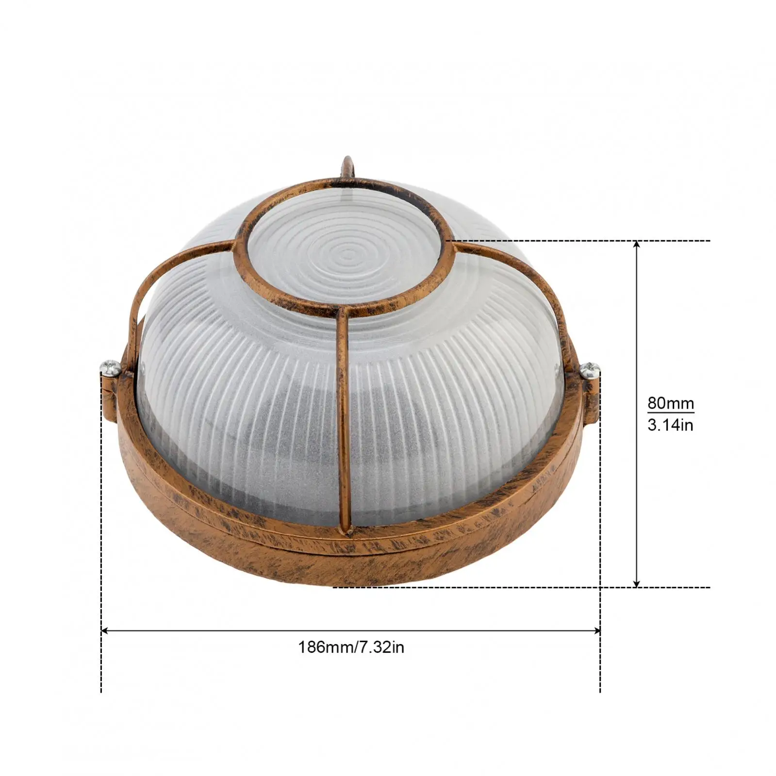 Round Nautical Bulkhead Light Fixtures Outdoor Moisture Wall Light Flush Mount Ceiling Retro Light for Outdoor / Sauna Room