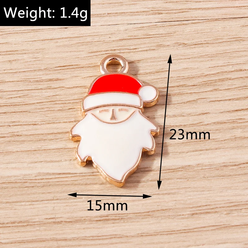 10 teile/los mischen niedlichen Emaille Weihnachts baum Santa Claus Glocken bezaubert Anhänger für Schmuck machen Ohrringe Halsketten DIY Handwerk Geschenk – Detail 18
