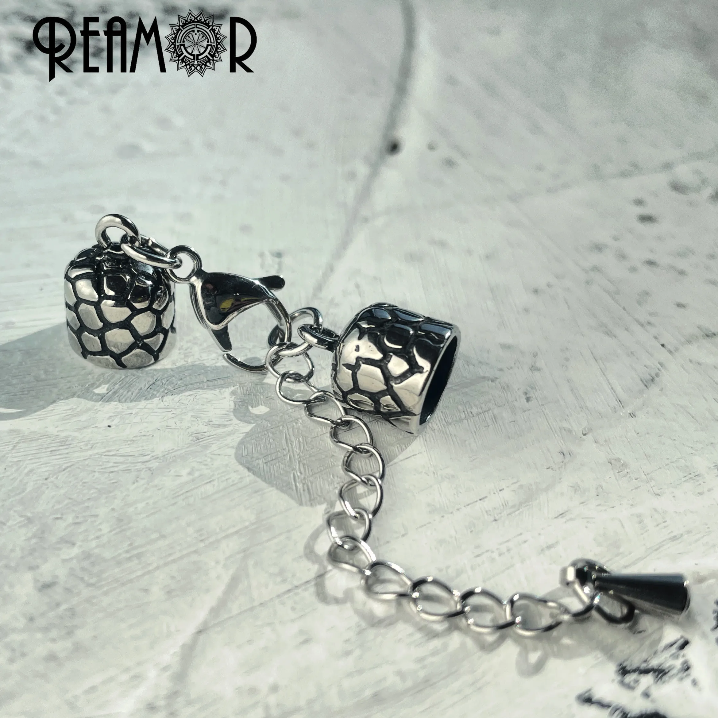 REAMOR 4/5/6/8mm 316l Stainless Steel Clasps Hook Leather Cords End Caps For Jewelry Making Bracelet Necklace DIY Findings