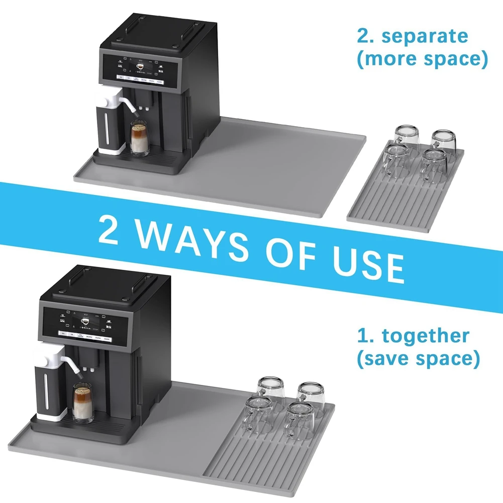 

KB-силиконовый коврик для кофе с приподнятыми краями, коврик для кофейного бара 24 х 16 дюймов для столешниц, аксессуары для кофейни подходят для кофейни