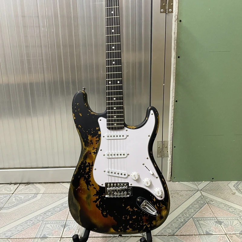 

Электрогитара Vicers 21 Frets, ручной работы, винтажная, в стиле ST, с звукоснимателями SSS, корпус из липы, гриф из палисандра, высокое качество, бесплатная доставка.