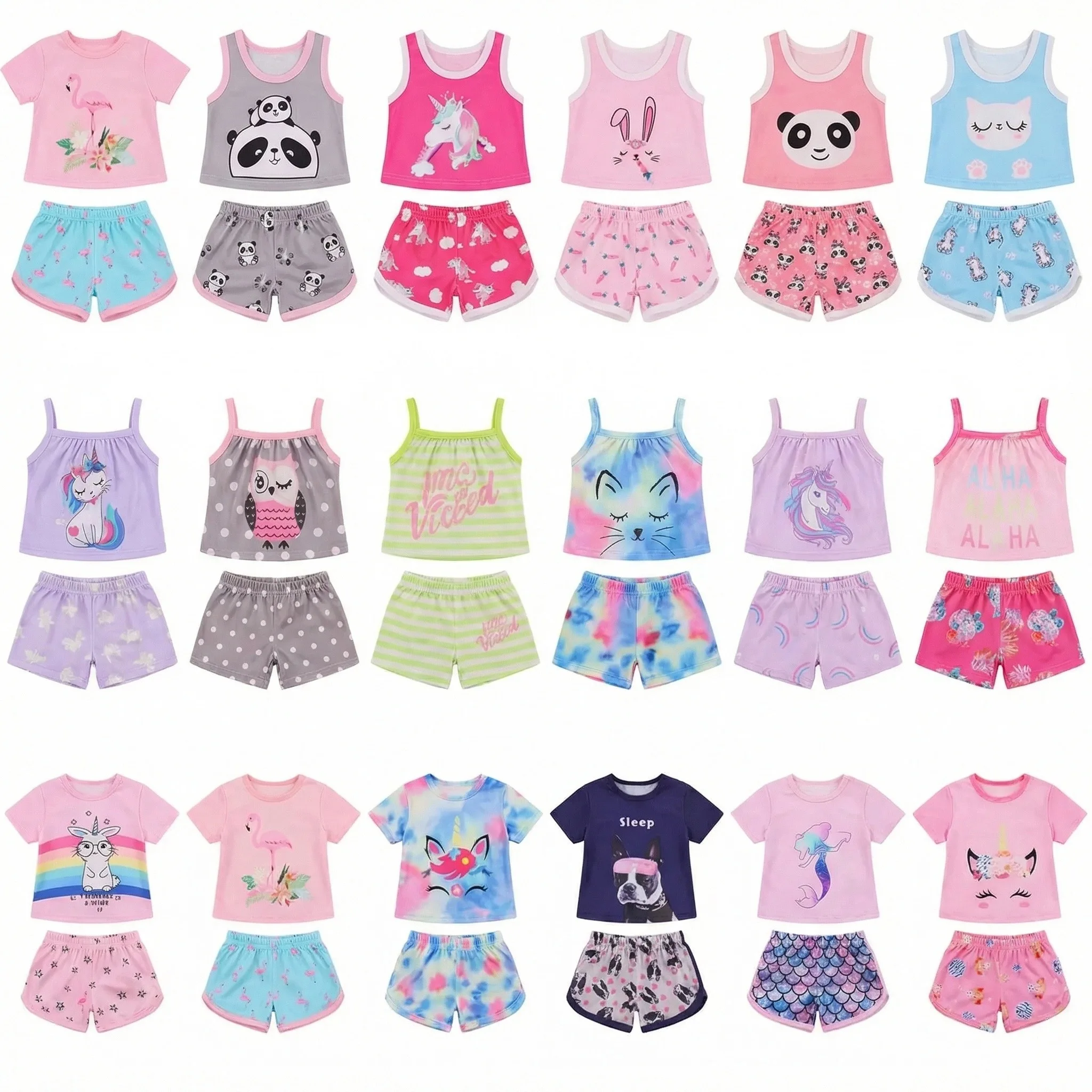 เสื้อผ้าตุ๊กตาฤดูร้อนแขนสั้นสำหรับตุ๊กตาอเมริกัน 18 นิ้วและตุ๊กตาเด็ก 43 ซม., อุปกรณ์เสริมสำหรับตุ๊กตาตุ๊กตาหมวกเสื้อยืดของเล่น