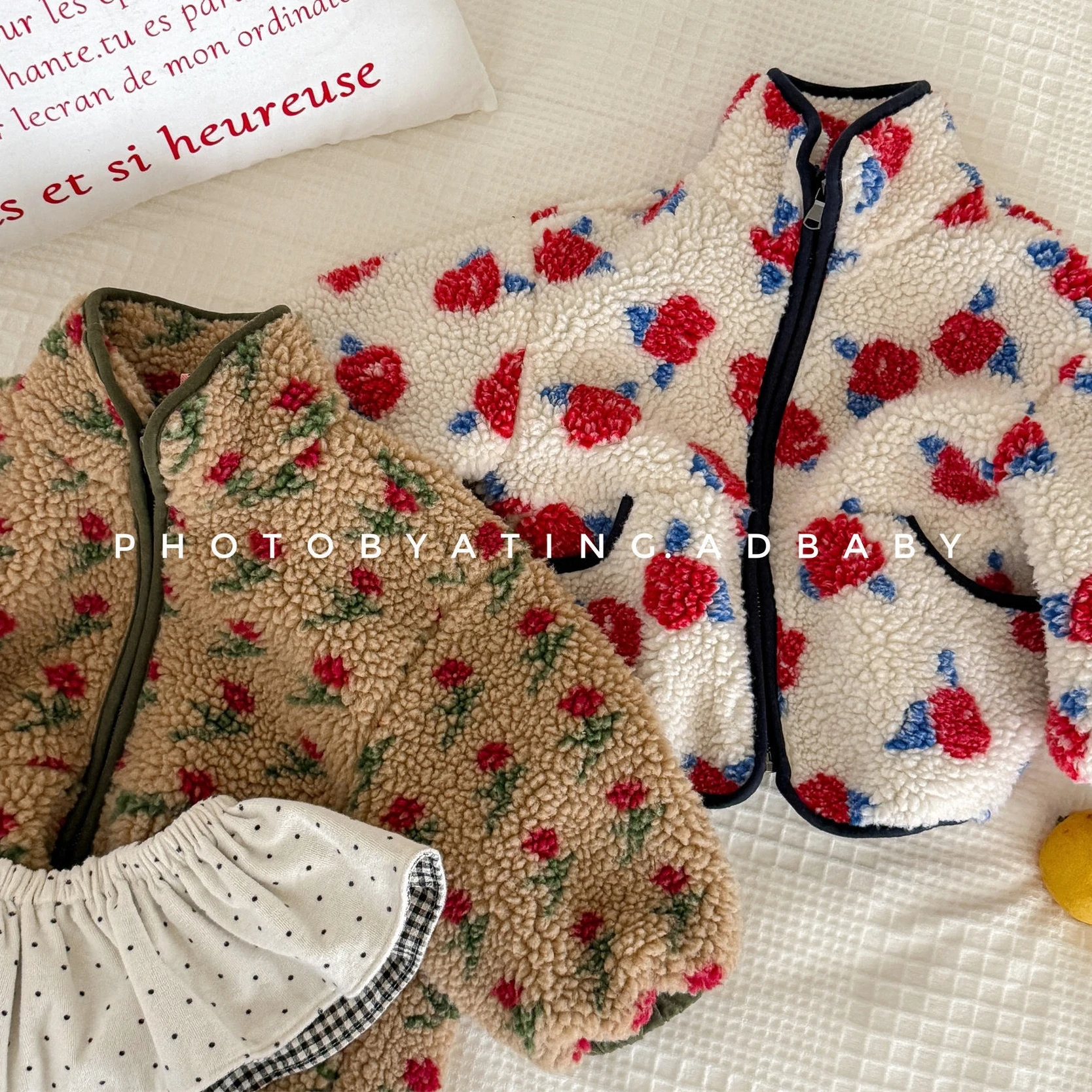 

Coat 2025 Autumn and Winter New Children's Clothing Korean Style Boys and Girls Fashion Flower Lamb Plush Thickened Warm Coat