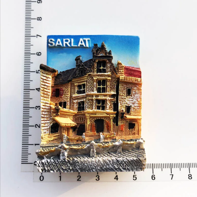 

Creative SARLAT Street View Fridge Magnet Cultural Landscape Message Sticker Tourism Souvenir Resin Craft Decoration