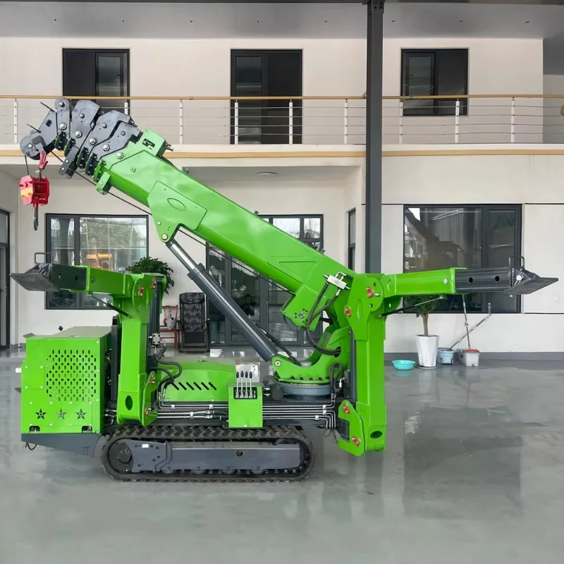 Remote Control Telescopic Boom Spider Crane 3 Ton 3t Mini Crawler Spider Crane Installation Construction Maintenance Projects