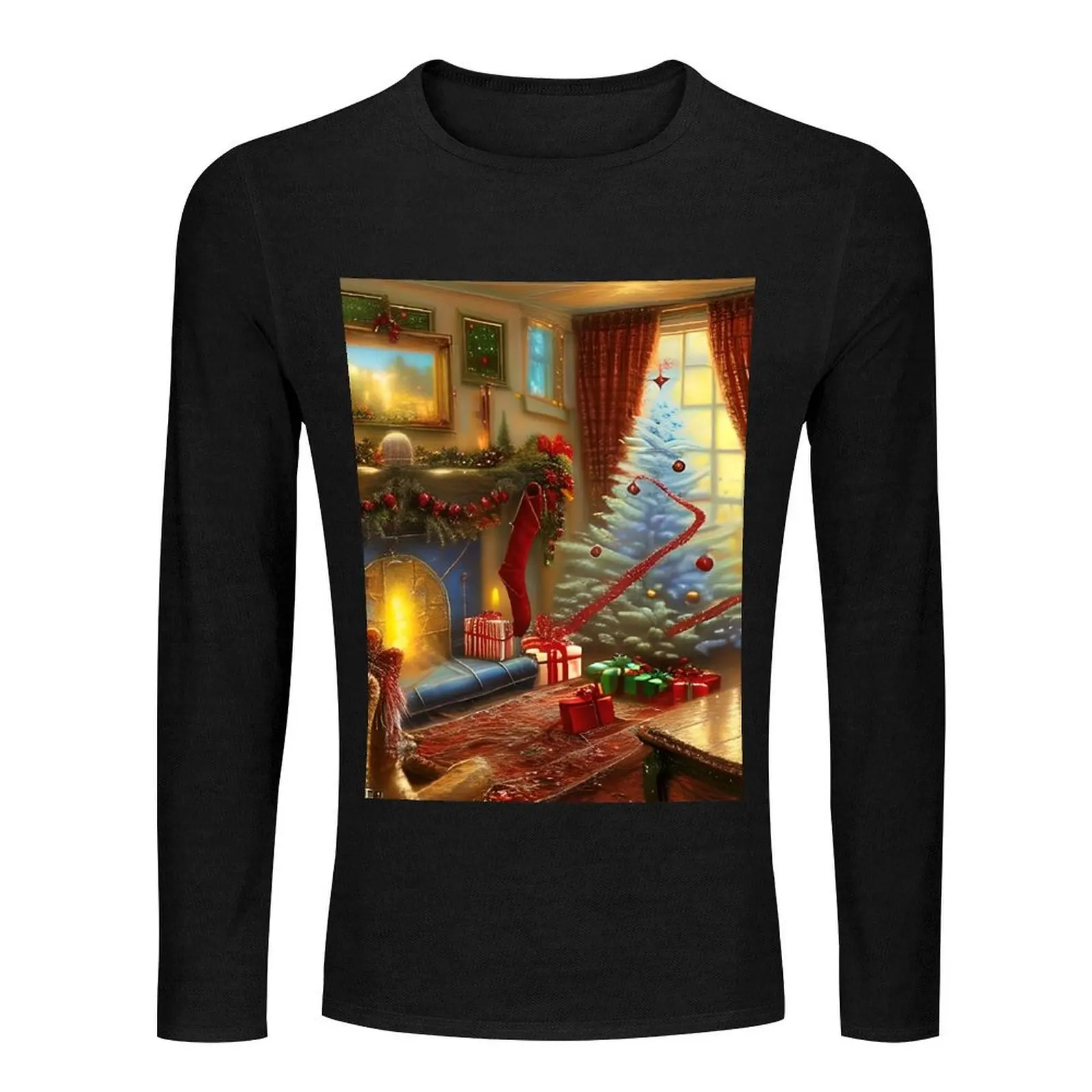 Festive Livingroom Long T-Shirt sublime t shirt t shirt men