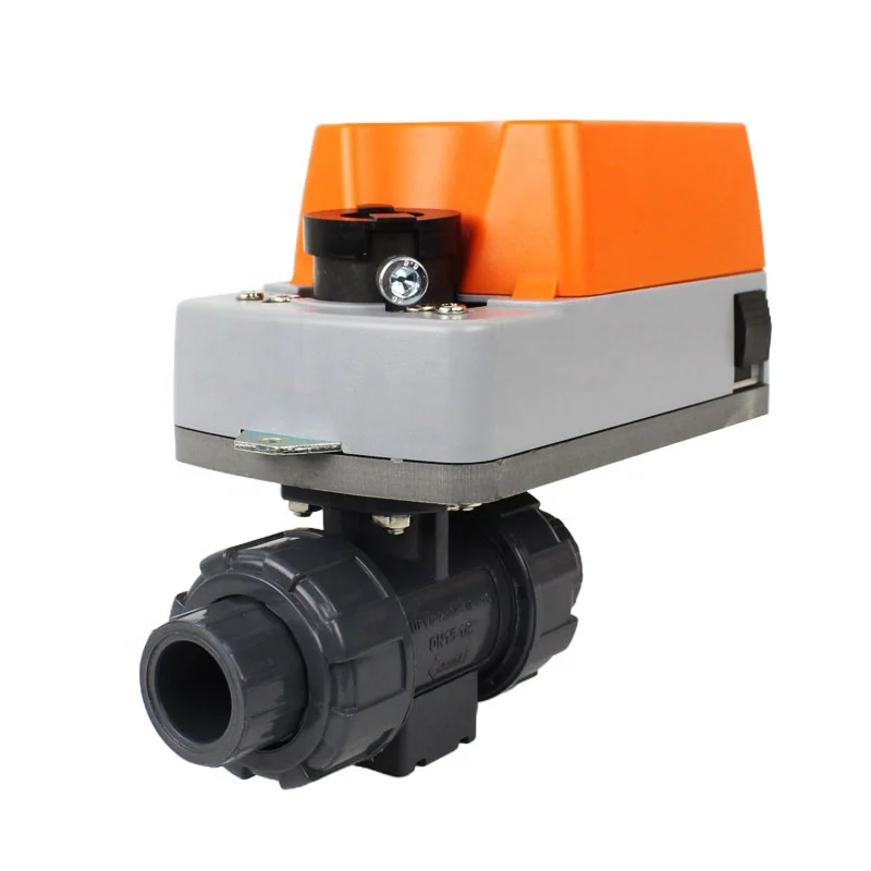 Valvole di controllo motorizzate modulanti 4-20mA 0-10V Valvola a sfera in plastica UPVC 1/2in-2in 24V 220V Sistemi HVAC Tubi dell'acqua agricoli