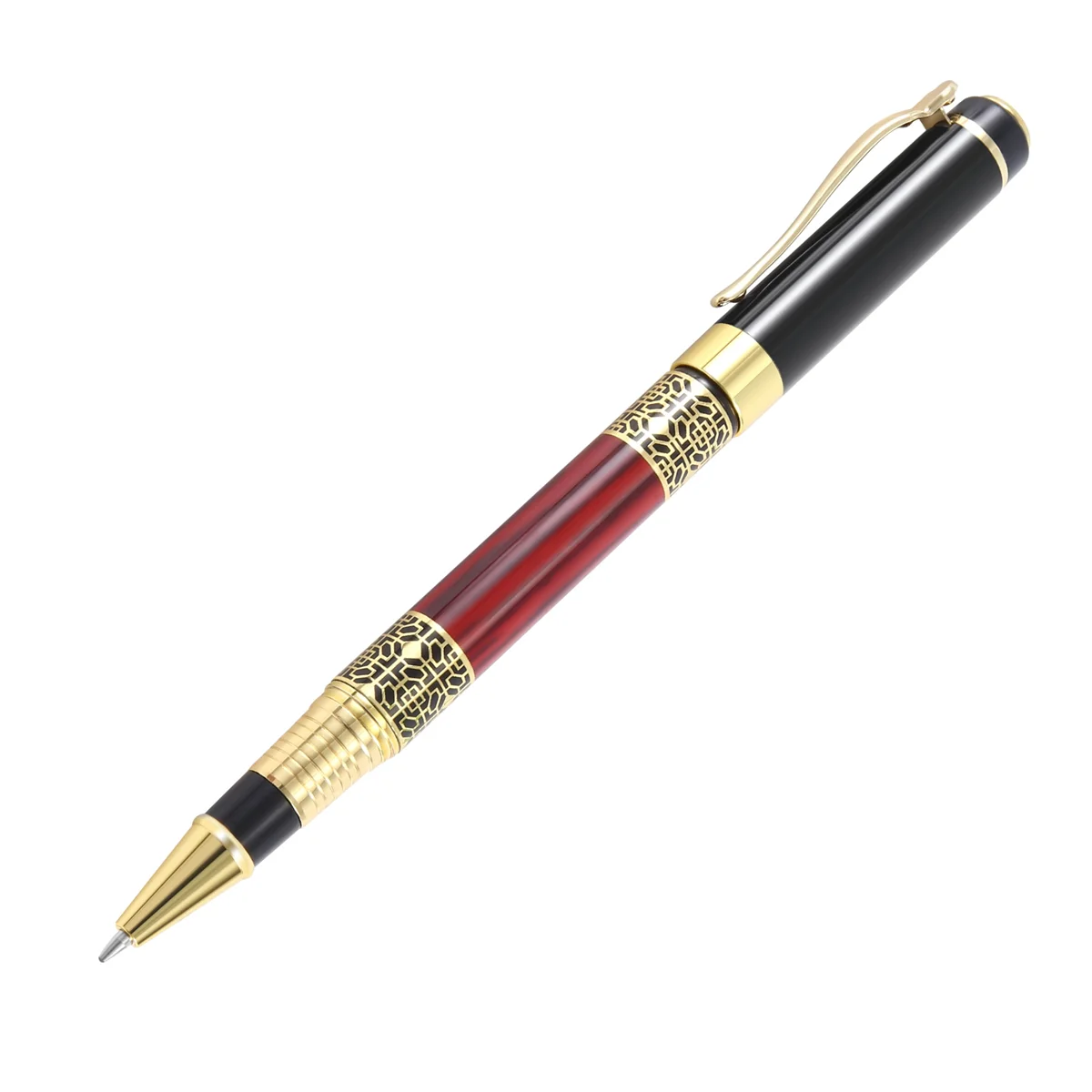 Chinese Classical Roller Ball Pen Elegant Golden Metal Ballpoint Pen for Office Business Signature School Student Gift