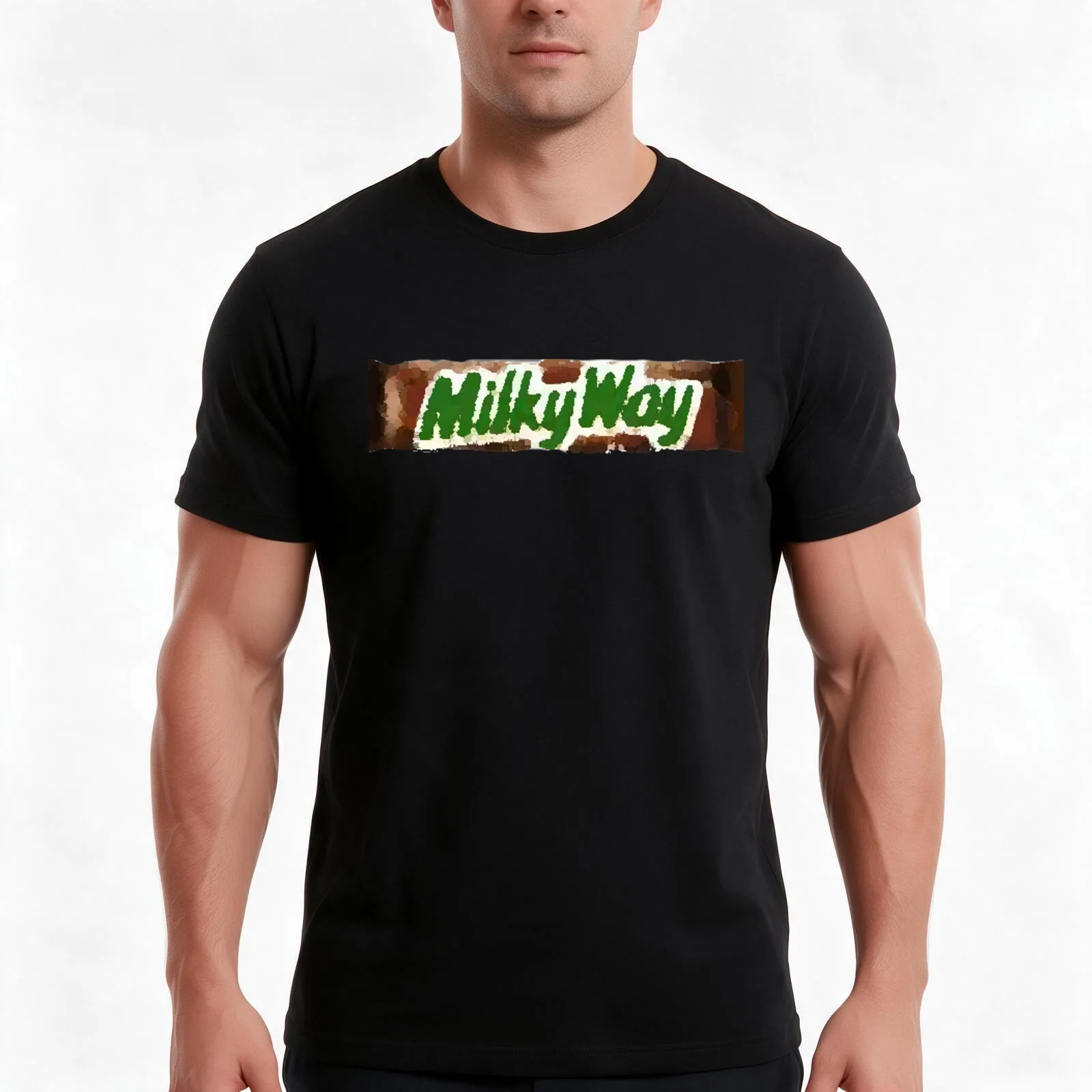 Pastel Milky Way Candy BarWrapper in Oils T-Shirt Summer Casual Cotton Tee Oversized Streetwear Tops Vintage Graphic Print