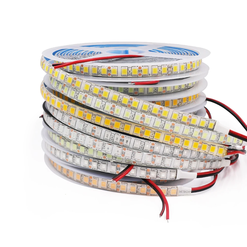 1M/2M/3M/4M/5M Cuttable LED Strip DC12V 5054 120LEDs/m Super Bright Diode Tape Rope Lamp Waterproof Flexible DC Connector