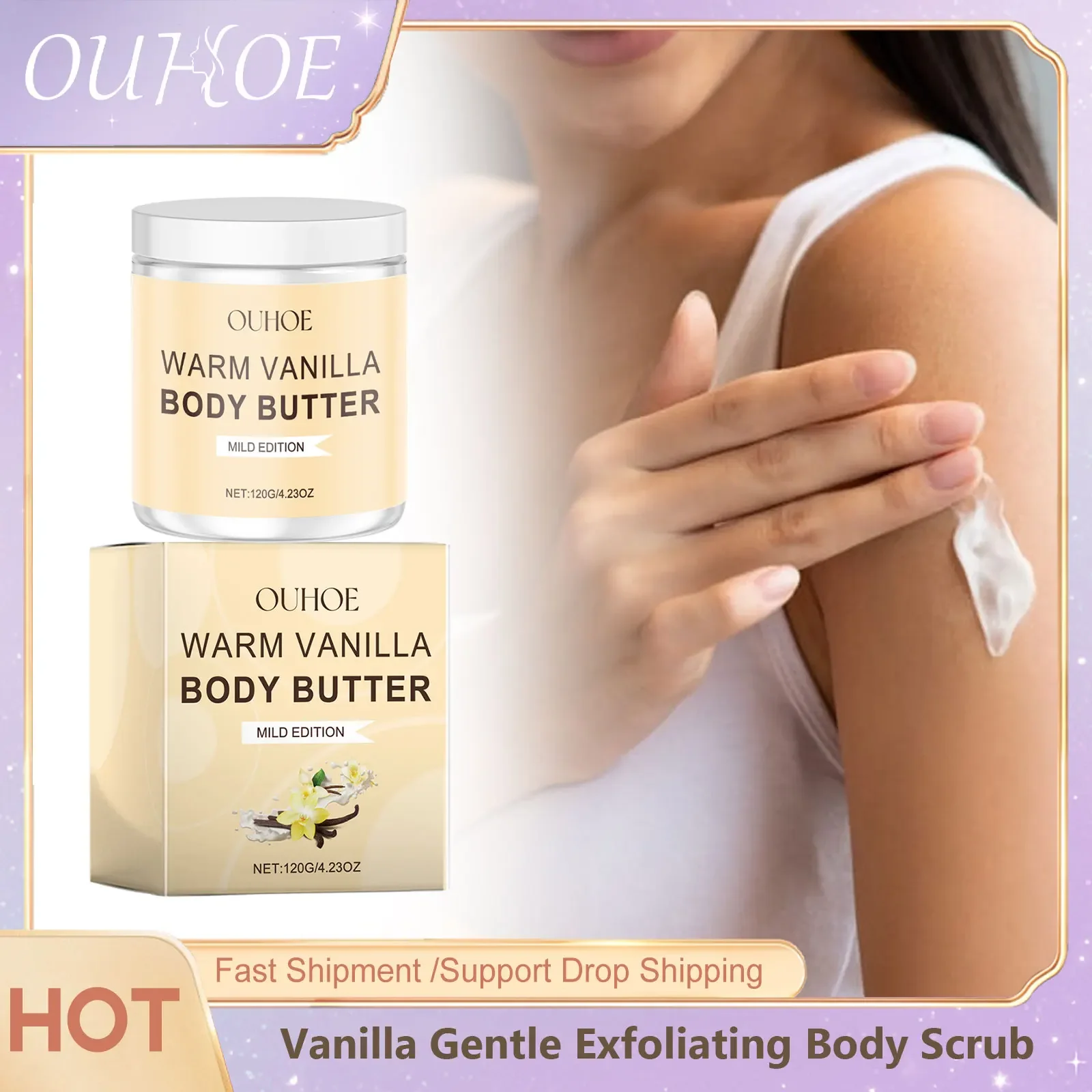 

Exfoliating Body Scrub Vanilla Cuticle Soften Moisturizing Body Cleaning Dark Spots Correcting Exfoliate Dead Skin Remover Scrub